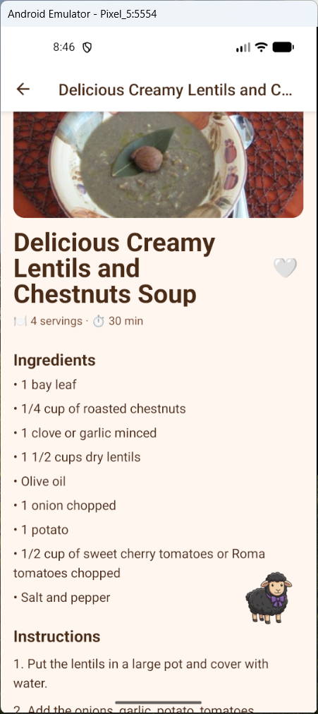 Recipe detail — Spoonacular